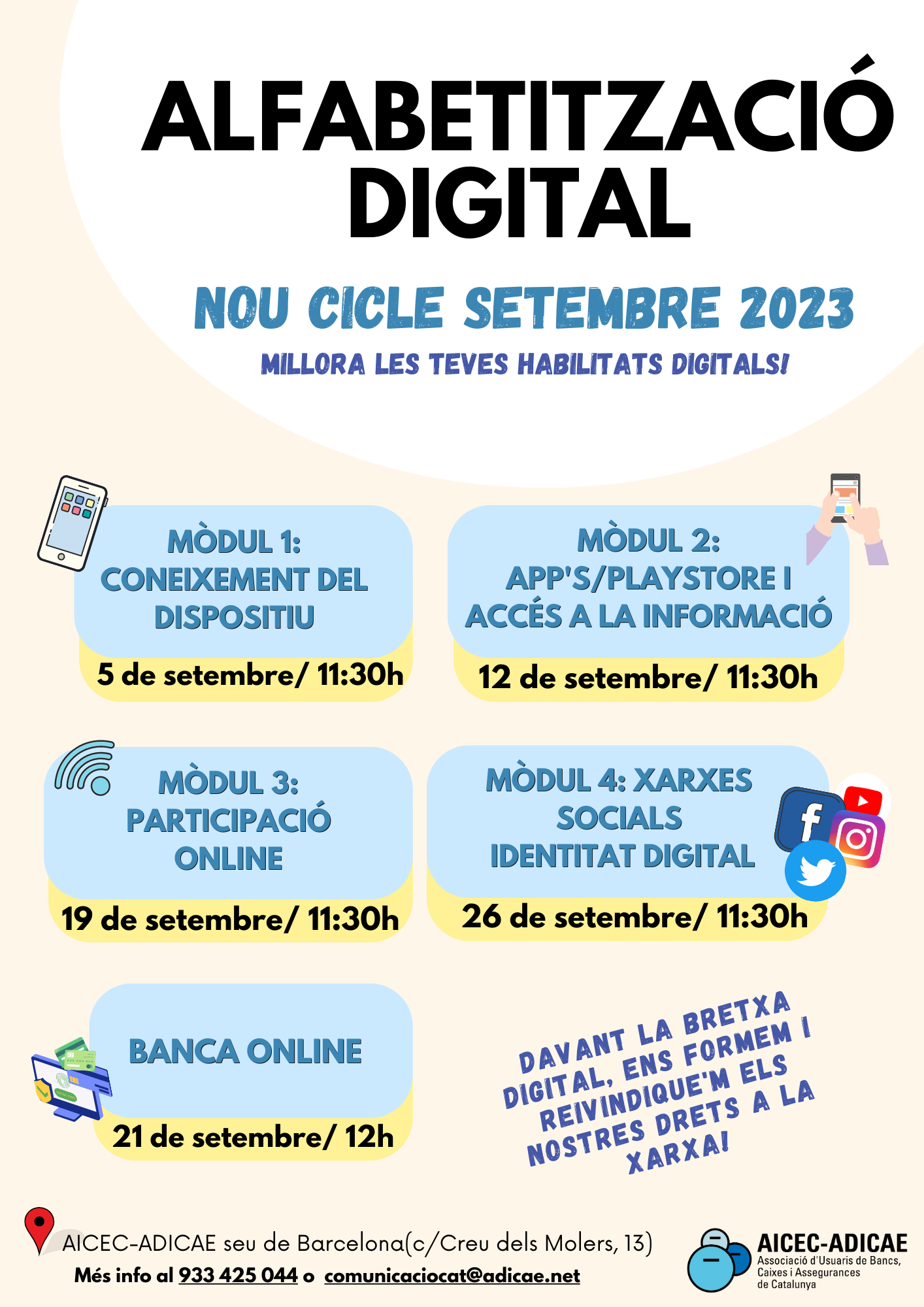 Programa d'AlfabetitzaciÃ³ Digital mes de setembre